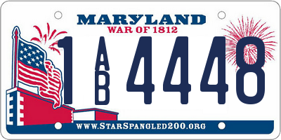 MD license plate 1AB4448