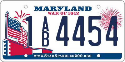 MD license plate 1AB4454