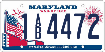 MD license plate 1AB4472