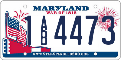MD license plate 1AB4473