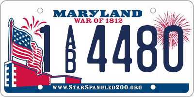 MD license plate 1AB4480