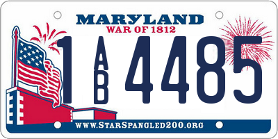 MD license plate 1AB4485