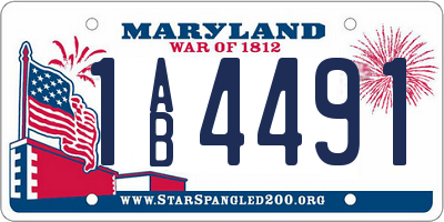 MD license plate 1AB4491
