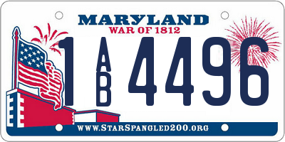 MD license plate 1AB4496