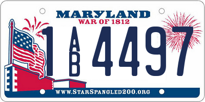 MD license plate 1AB4497