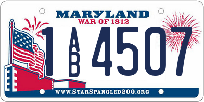 MD license plate 1AB4507