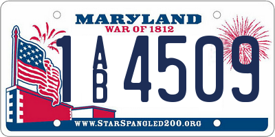 MD license plate 1AB4509