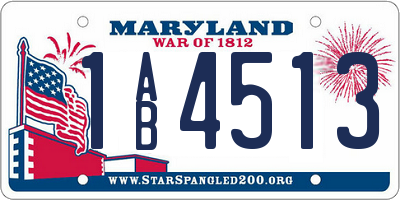 MD license plate 1AB4513