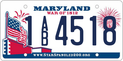 MD license plate 1AB4518