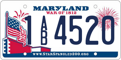 MD license plate 1AB4520