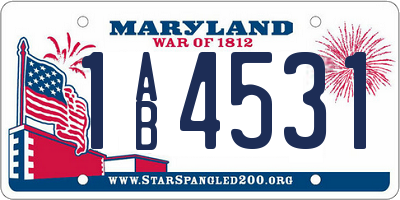 MD license plate 1AB4531