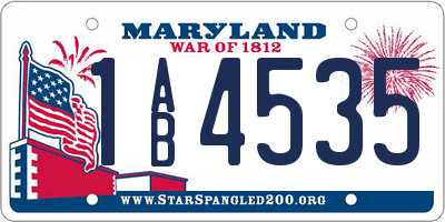 MD license plate 1AB4535