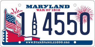 MD license plate 1AB4550