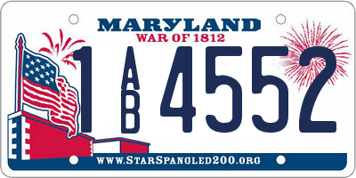 MD license plate 1AB4552
