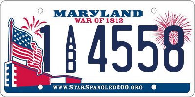 MD license plate 1AB4558