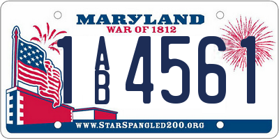 MD license plate 1AB4561