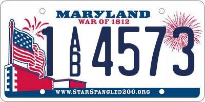 MD license plate 1AB4573