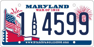MD license plate 1AB4599