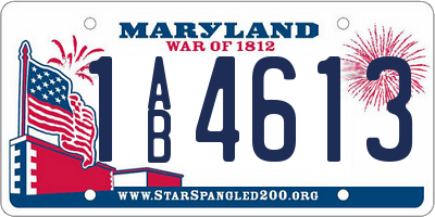 MD license plate 1AB4613
