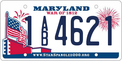 MD license plate 1AB4621