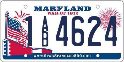 MD license plate 1AB4624