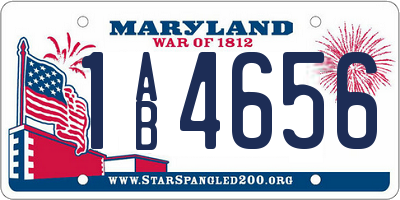 MD license plate 1AB4656