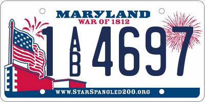 MD license plate 1AB4697