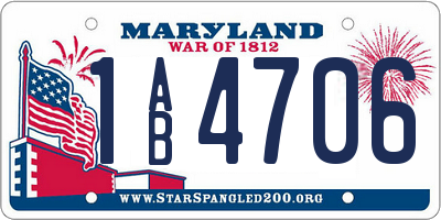 MD license plate 1AB4706