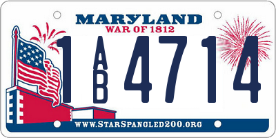 MD license plate 1AB4714