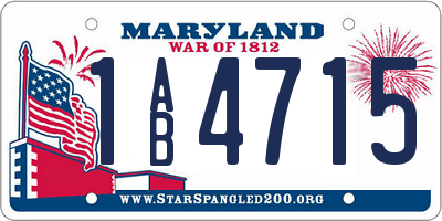 MD license plate 1AB4715