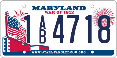 MD license plate 1AB4718