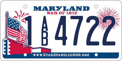 MD license plate 1AB4722