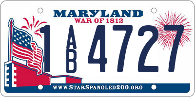 MD license plate 1AB4727