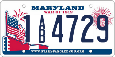 MD license plate 1AB4729