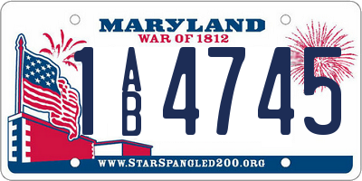 MD license plate 1AB4745