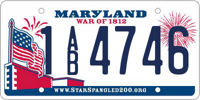 MD license plate 1AB4746