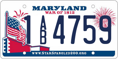 MD license plate 1AB4759