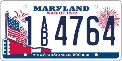 MD license plate 1AB4764