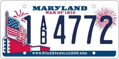 MD license plate 1AB4772