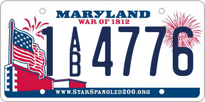 MD license plate 1AB4776