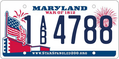 MD license plate 1AB4788