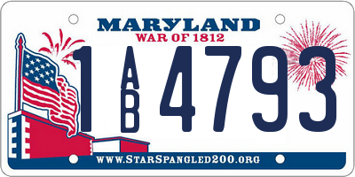 MD license plate 1AB4793