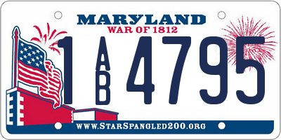 MD license plate 1AB4795