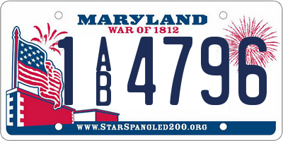 MD license plate 1AB4796