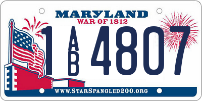 MD license plate 1AB4807