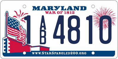 MD license plate 1AB4810