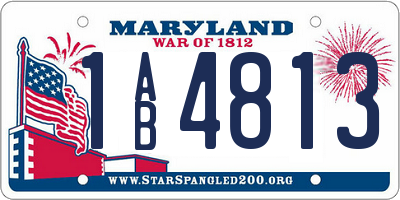 MD license plate 1AB4813