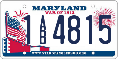 MD license plate 1AB4815