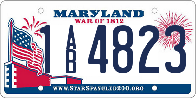 MD license plate 1AB4823