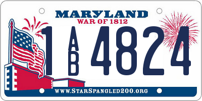 MD license plate 1AB4824